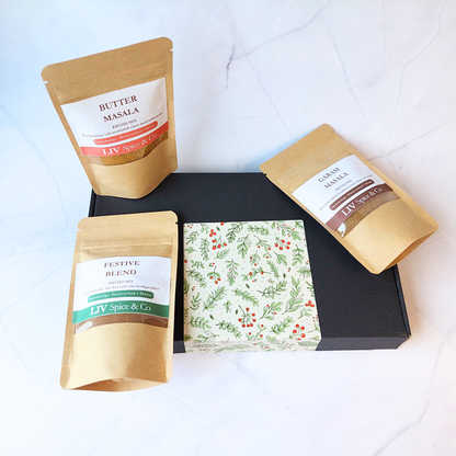 Smakresa till Indien presentbox med indiska kryddblandningar från LIV Spice & Co