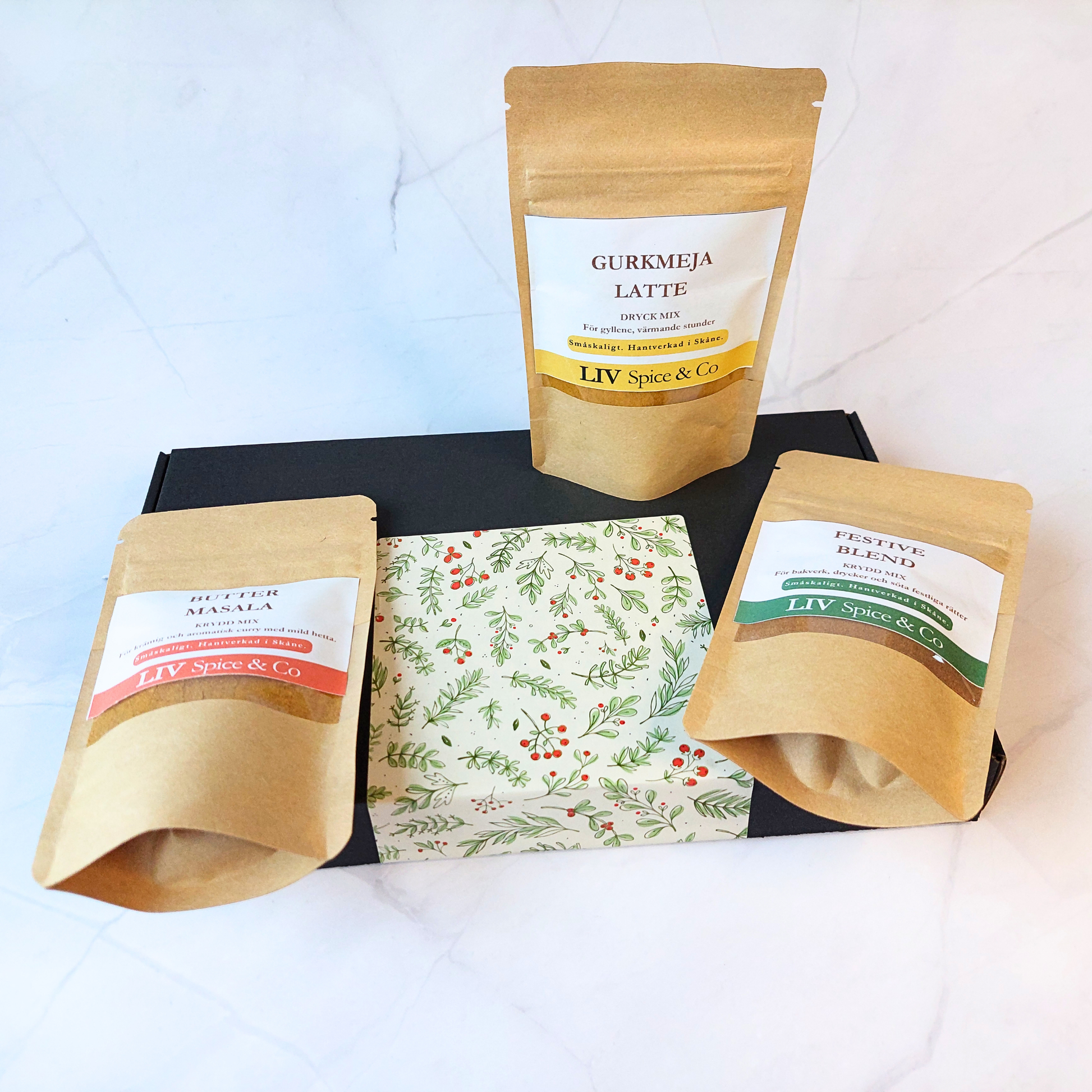 Gyllene Stund presentbox med kryddblandningar från LIV Spice & Co