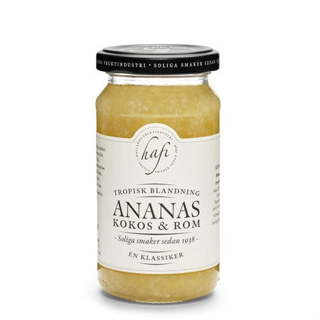 Ananas Kokos & Rom Kompott 235g – tropisk ananas med kokos och rom, perfekt till tårtor och bakverk, LIV Spice & Co