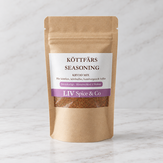 Köttfärs Seasoning kryddblandning i kraftpåse från LIV Spice & Co
